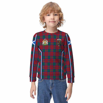 Fotheringham (Fotheringhame) Tartan Crest Kid Knitted Sweatshirt Scotland Coat of Arm Flag Style - Tartan Vibes Clothing