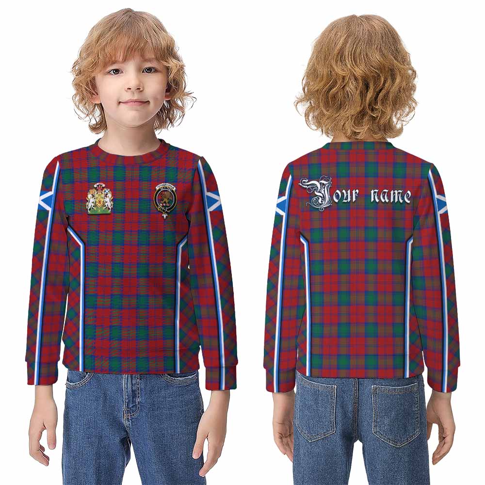 Fotheringham (Fotheringhame) Tartan Crest Kid Knitted Sweatshirt Scotland Coat of Arm Flag Style - Tartan Vibes Clothing