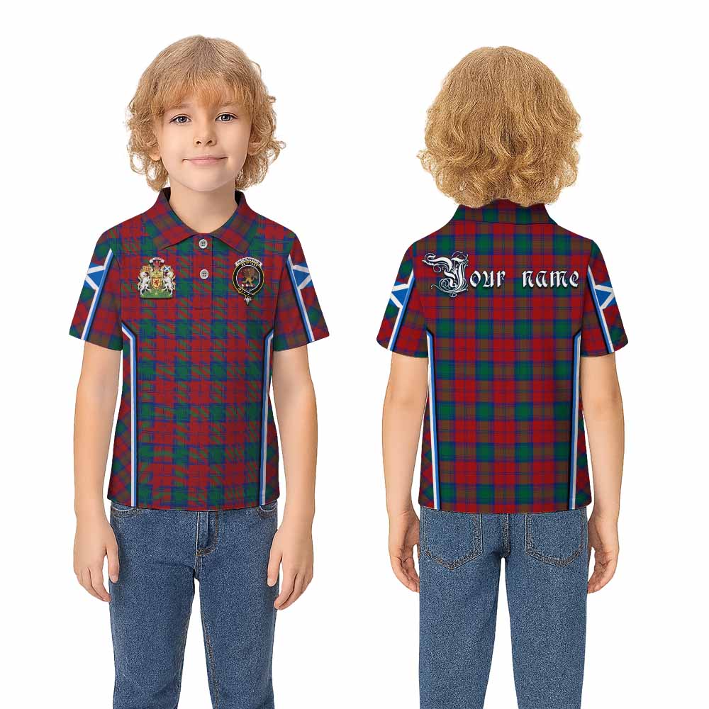 Fotheringham (Fotheringhame) Tartan Crest Kid Polo Shirt Scotland Coat of Arm Flag Style - Tartan Vibes Clothing