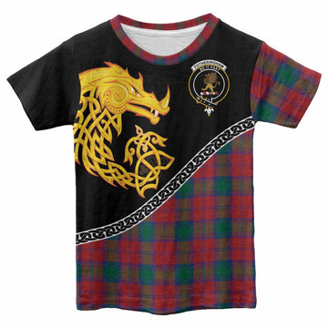 Fotheringham (Fotheringhame) Tartan Crest Kid T-shirt Legendary Dragon Knot Half Style