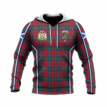 Fotheringham (Fotheringhame) Tartan Crest Knitted Hoodie Scotland Coat of Arm Flag Style