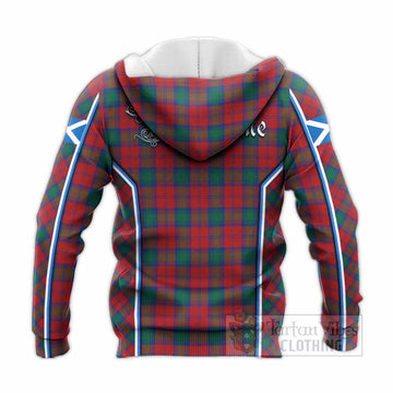 Fotheringham (Fotheringhame) Tartan Crest Knitted Hoodie Scotland Coat of Arm Flag Style