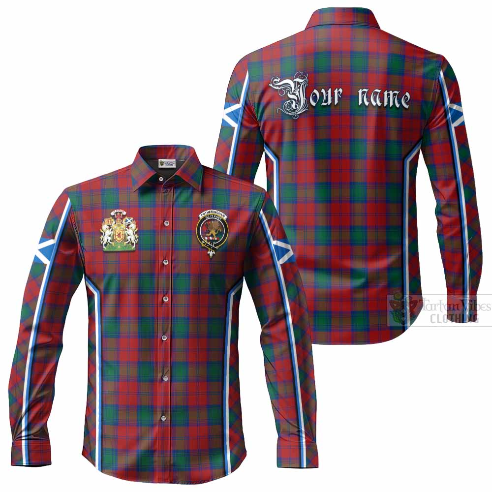 Fotheringham (Fotheringhame) Tartan Crest Long Sleeve Button Shirts Scotland Coat of Arm Flag Style - Tartan Vibes Clothing