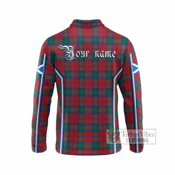 Fotheringham (Fotheringhame) Tartan Crest Long Sleeve Polo Shirt Scotland Coat of Arm Flag Style