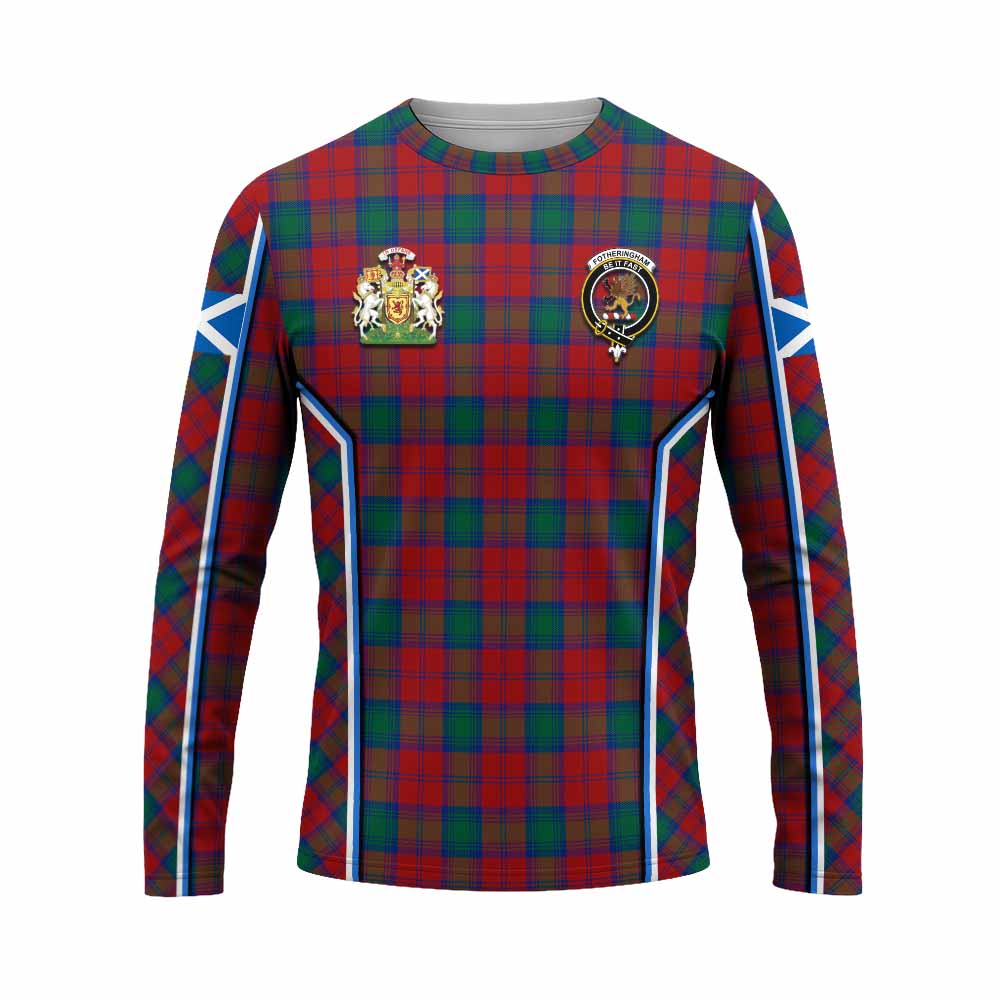 Fotheringham (Fotheringhame) Tartan Crest Long Sleeve T-Shirt Scotland Coat of Arm Flag Style - Tartan Vibes Clothing