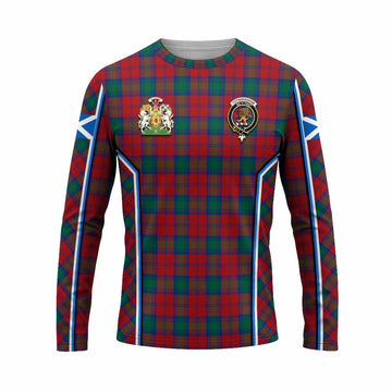 Fotheringham (Fotheringhame) Tartan Crest Long Sleeve T-Shirt Scotland Coat of Arm Flag Style - Tartan Vibes Clothing