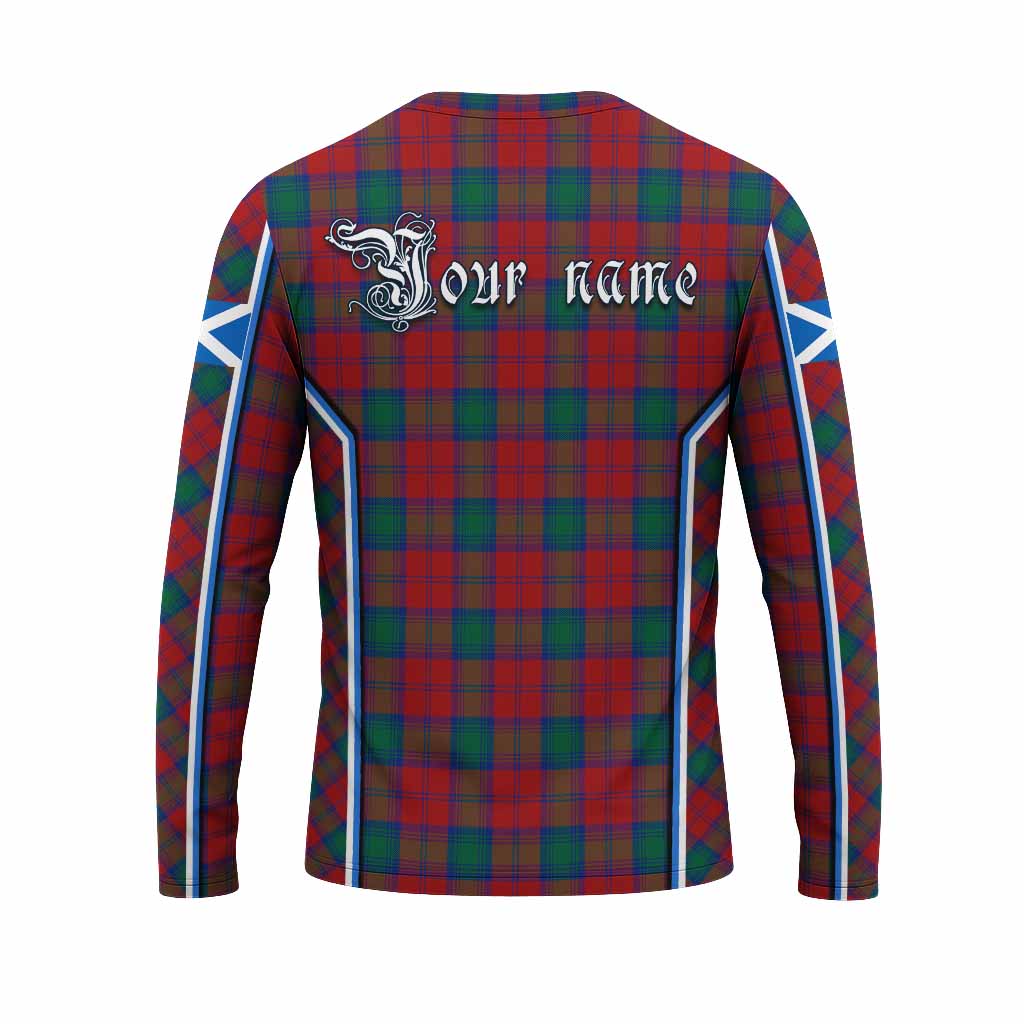 Fotheringham (Fotheringhame) Tartan Crest Long Sleeve T-Shirt Scotland Coat of Arm Flag Style - Tartan Vibes Clothing