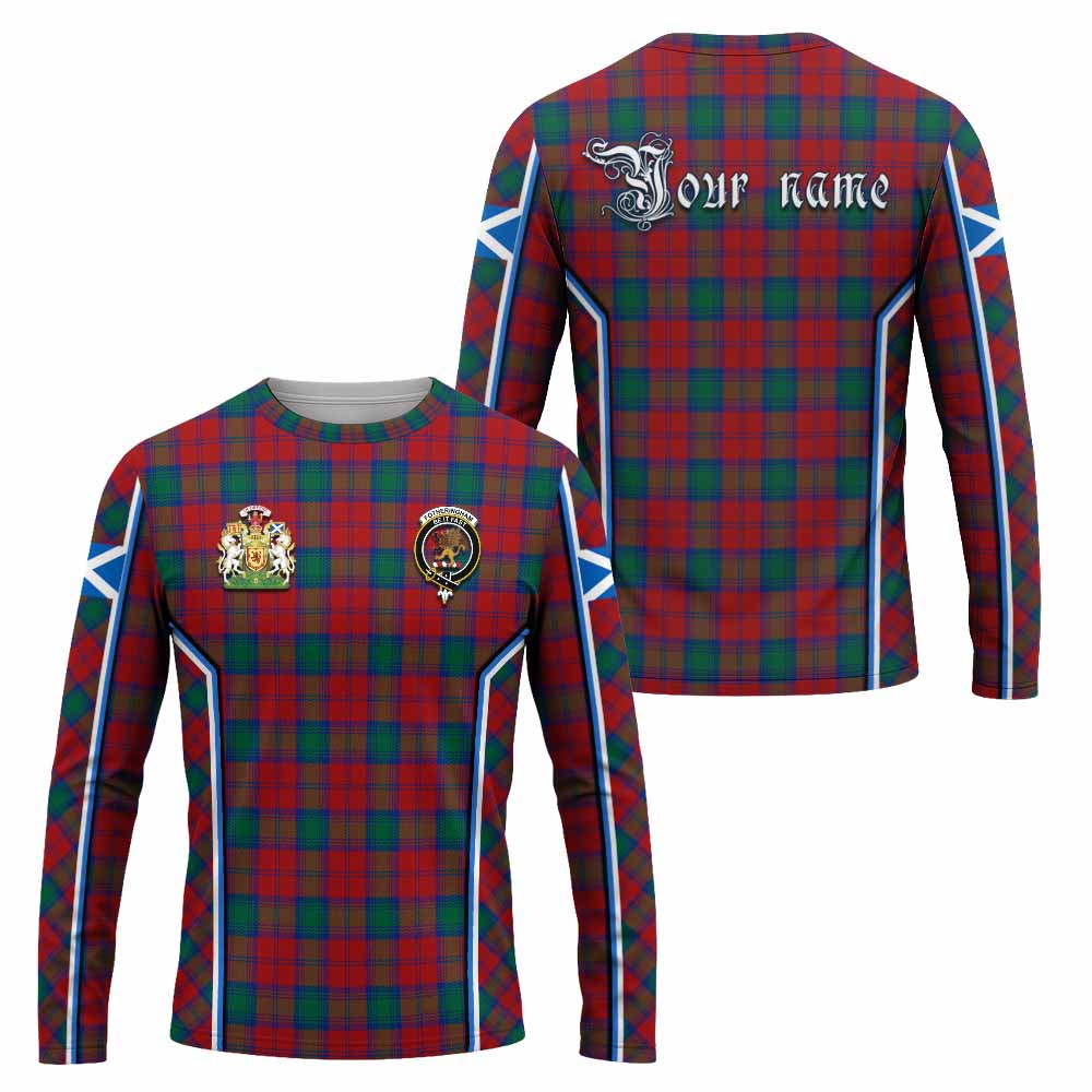 Fotheringham (Fotheringhame) Tartan Crest Long Sleeve T-Shirt Scotland Coat of Arm Flag Style - Tartan Vibes Clothing