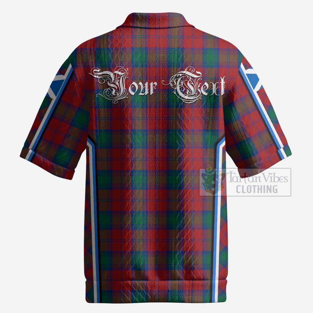 Fotheringham (Fotheringhame) Tartan Crest Men’s Polo Sweater Top Scotland Coat of Arm Flag Style