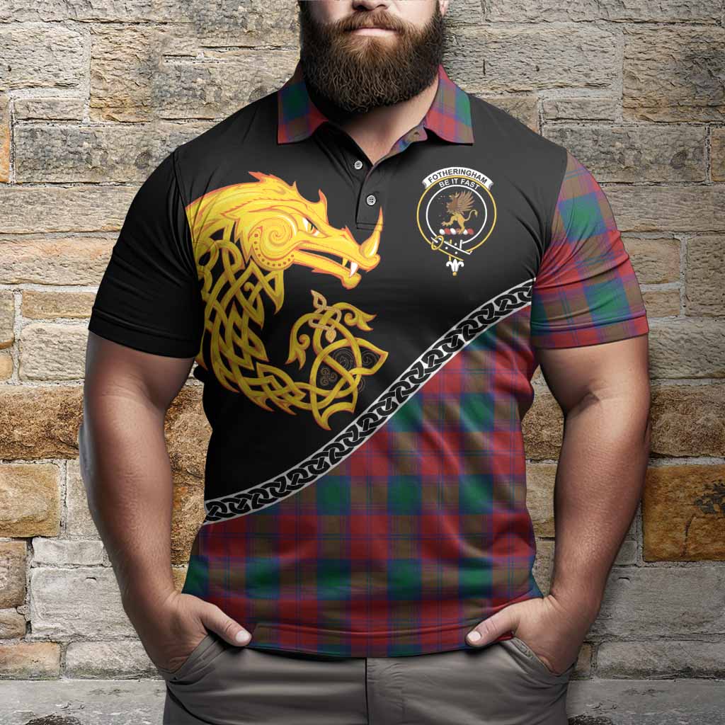 Fotheringham (Fotheringhame) Tartan Crest Polo Shirt Legendary Dragon Knot Half Style