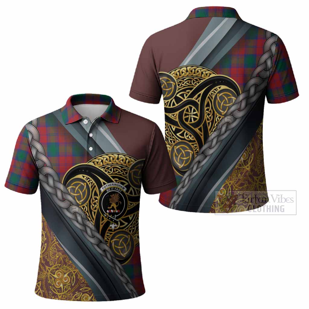 Fotheringham (Fotheringhame) Tartan Crest Polo Shirt Scottish Triskele Celtic