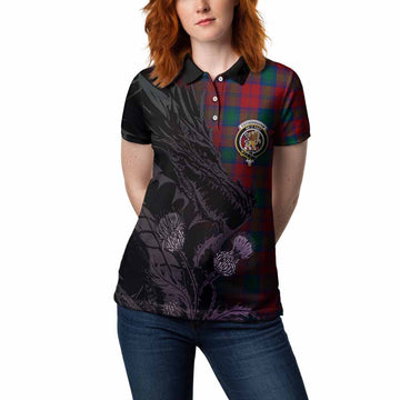 Fotheringham (Fotheringhame) Tartan Crest Scottish Women Polo Shirt Dragon and Thistle