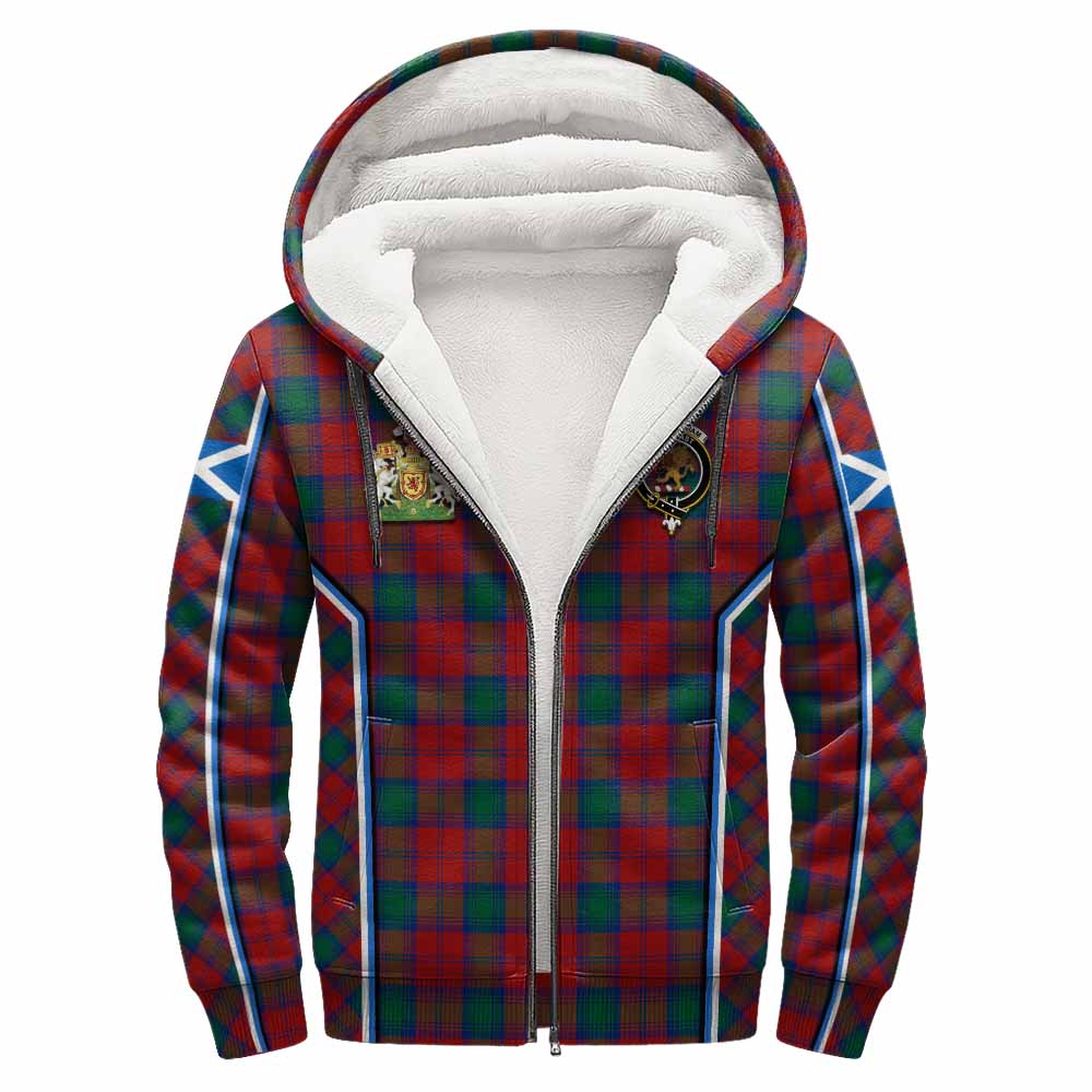 Fotheringham (Fotheringhame) Tartan Crest Sherpa Hoodie Scotland Coat of Arm Flag Style - Tartan Vibes Clothing