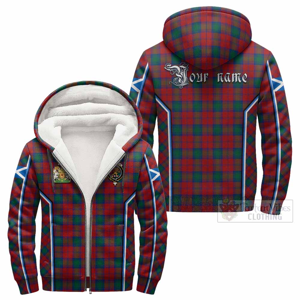 Fotheringham (Fotheringhame) Tartan Crest Sherpa Hoodie Scotland Coat of Arm Flag Style - Tartan Vibes Clothing