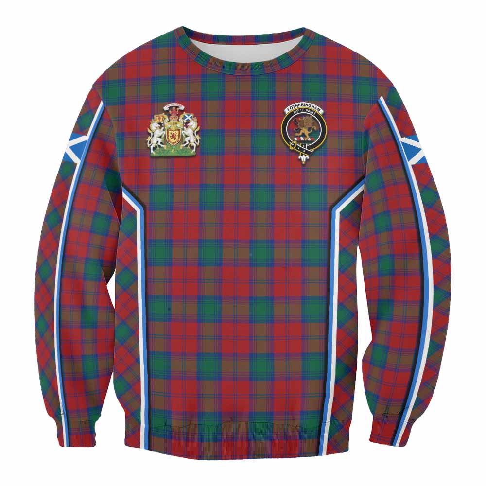 Fotheringham (Fotheringhame) Tartan Crest Sweatshirt Scotland Coat of Arm Flag Style - Tartan Vibes Clothing