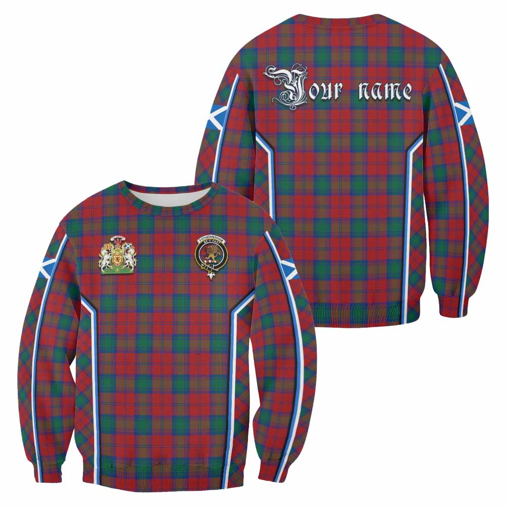 Fotheringham (Fotheringhame) Tartan Crest Sweatshirt Scotland Coat of Arm Flag Style - Tartan Vibes Clothing
