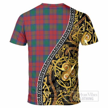 Fotheringham (Fotheringhame) Tartan Crest T-Shirt Celtic Knot and Triple Trickle Spiral Symbols