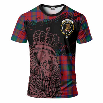 Fotheringham (Fotheringhame) Tartan Crest T-Shirt Crowned Lion Heritage Style