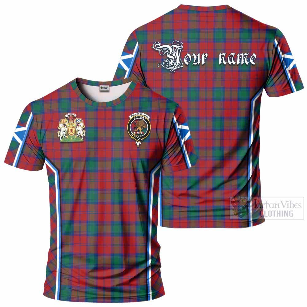 Fotheringham (Fotheringhame) Tartan Crest T-shirt Scotland Coat of Arm Flag Style - Tartan Vibes Clothing