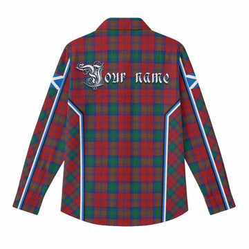Fotheringham (Fotheringhame) Tartan Crest Women Casual Shirt Scotland Coat of Arm Flag Style
