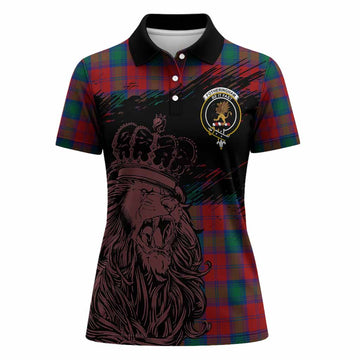 Fotheringham (Fotheringhame) Tartan Crest Women Polo Shirt Crowned Lion Heritage Style