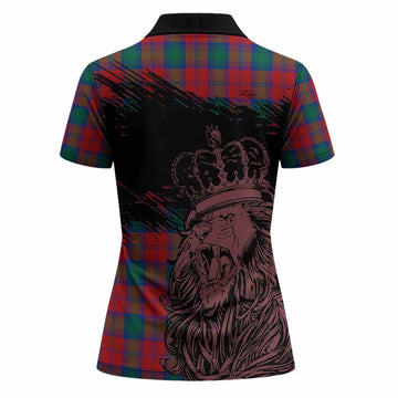 Fotheringham (Fotheringhame) Tartan Crest Women Polo Shirt Crowned Lion Heritage Style