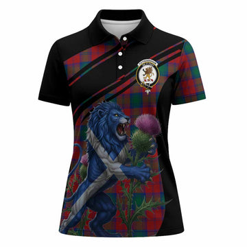 Fotheringham (Fotheringhame) Tartan Crest Women Polo Shirt Scottish Lion Rampant Thistle