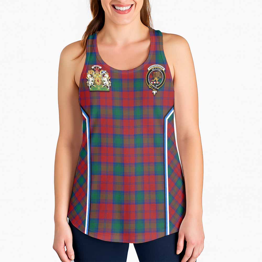 Fotheringham (Fotheringhame) Tartan Crest Women Racerback Tanks Scotland Coat of Arm Flag Style - Tartan Vibes Clothing
