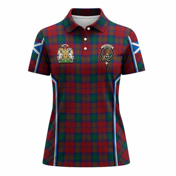 Fotheringham (Fotheringhame) Tartan Crest Women's Polo Shirt Scotland Coat of Arm Flag Style