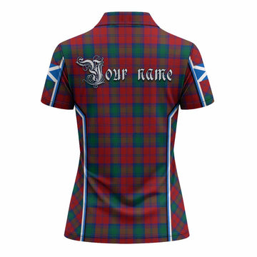 Fotheringham (Fotheringhame) Tartan Crest Women's Polo Shirt Scotland Coat of Arm Flag Style
