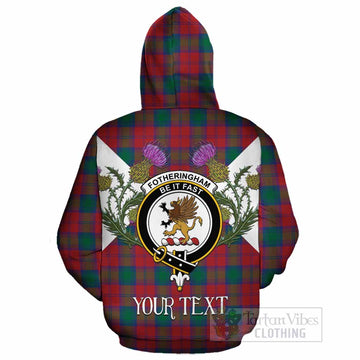Fotheringham (Fotheringhame) Tartan Family Crest Cotton Hoodie Scottish Burns Night Thistle Floral