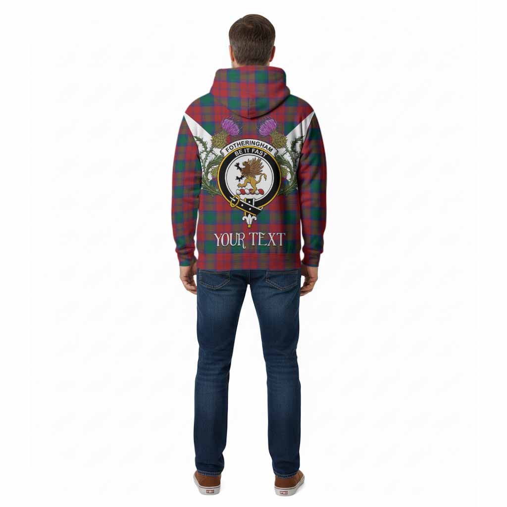 Fotheringham (Fotheringhame) Tartan Family Crest Cotton Hoodie Scottish Burns Night Thistle Floral