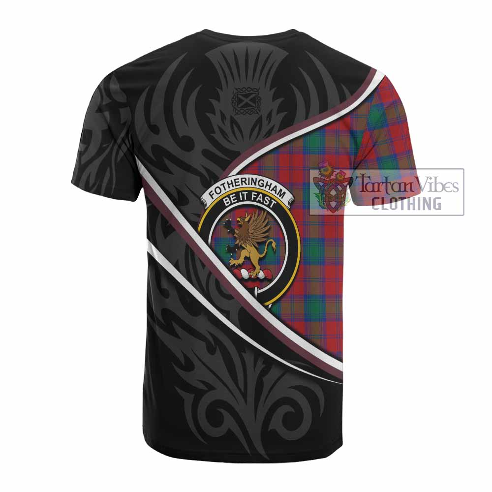 Fotheringham (Fotheringhame) Tartan Family Crest Cotton T-shirt Celtic Scottish Thistle Floral - Tartan Vibes Clothing