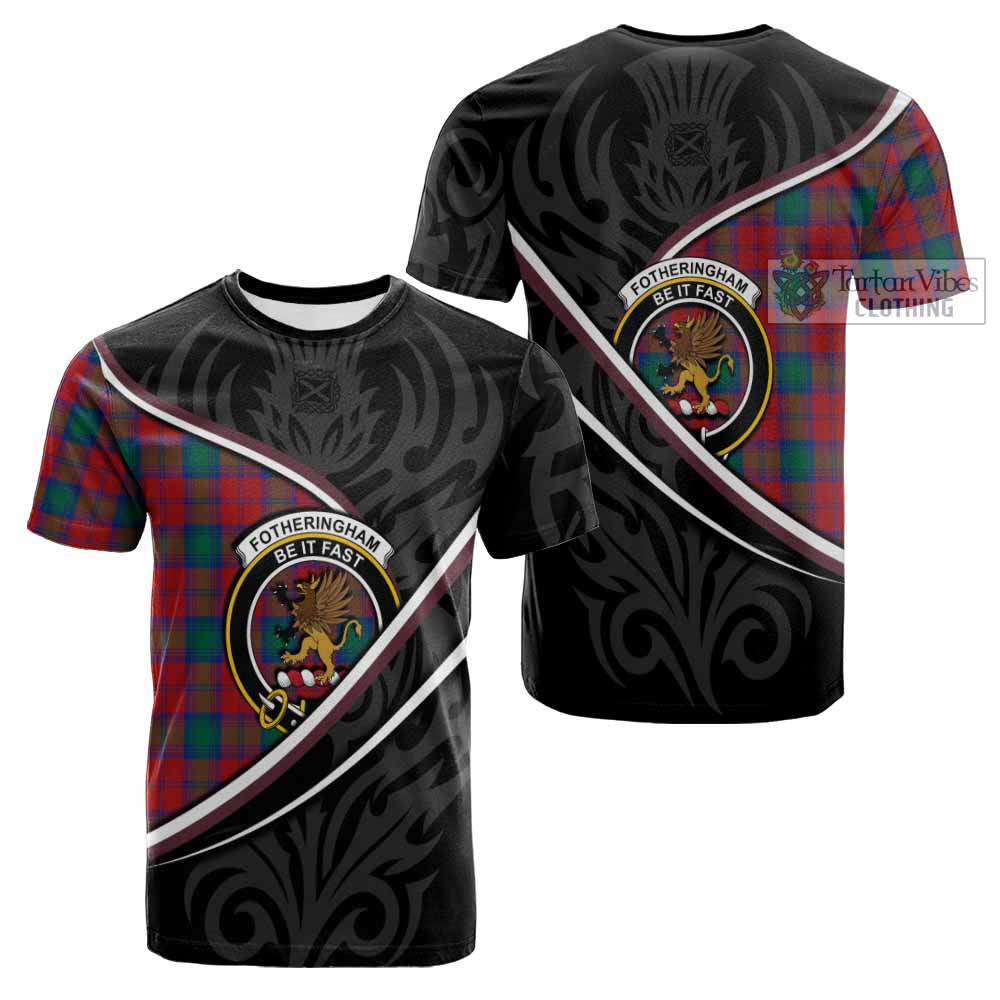 Fotheringham (Fotheringhame) Tartan Family Crest Cotton T-shirt Celtic Scottish Thistle Floral - Tartan Vibes Clothing