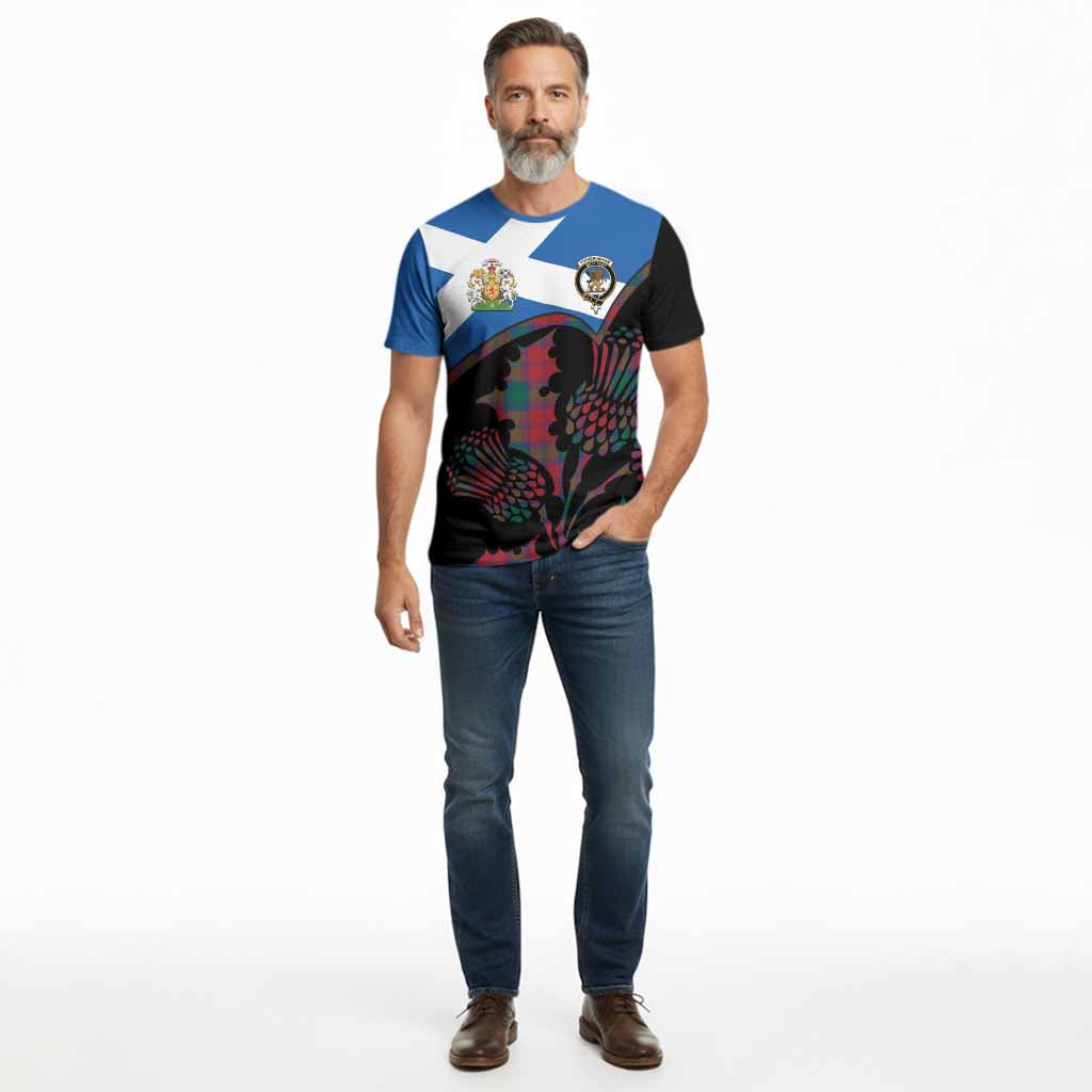 Fotheringham (Fotheringhame) Tartan Family Crest Cotton T-shirt Scotland Thistle Floral Flag Style