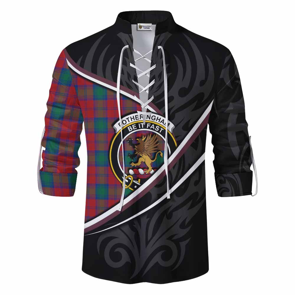 Fotheringham (Fotheringhame) Tartan Family Crest Ghillie Kilt Shirt Celtic Scottish Thistle Floral - Tartan Vibes Clothing