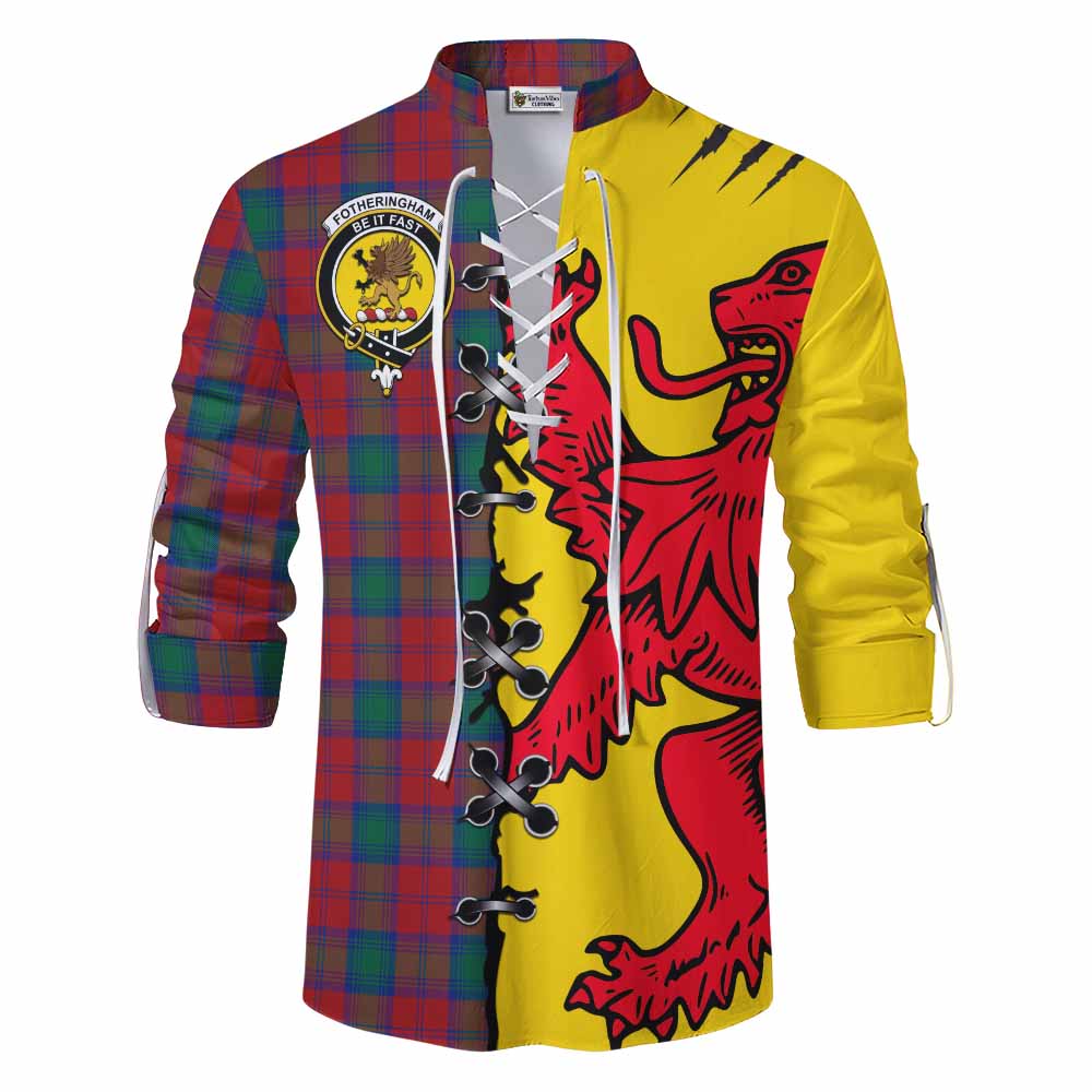 Fotheringham (Fotheringhame) Tartan Family Crest Ghillie Kilt Shirt Lion Rampant Honor - Tartan Vibes Clothing