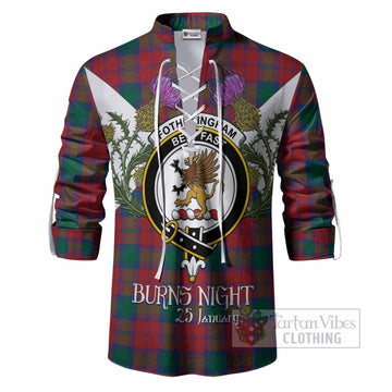 Fotheringham (Fotheringhame) Tartan Family Crest Ghillie Shirt Scottish Burns Night Thistle Floral