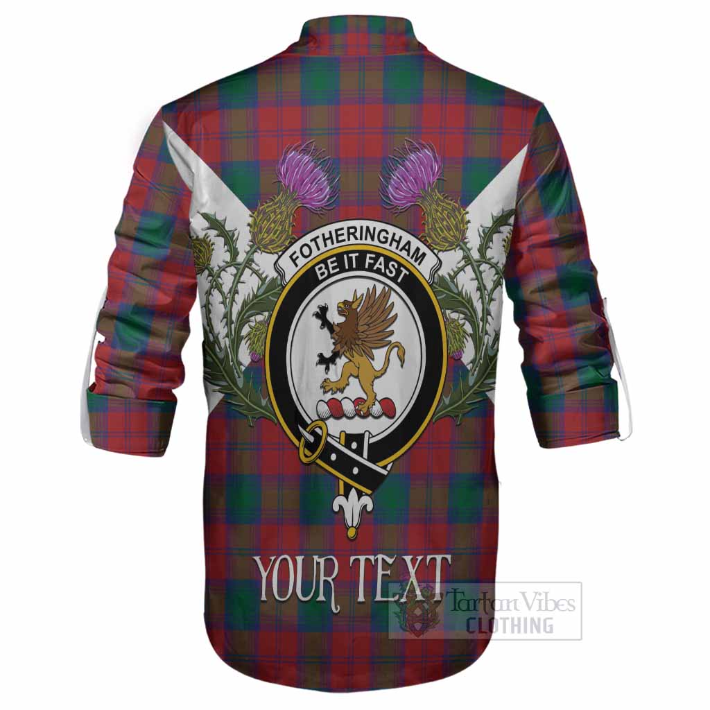 Fotheringham (Fotheringhame) Tartan Family Crest Ghillie Shirt Scottish Burns Night Thistle Floral