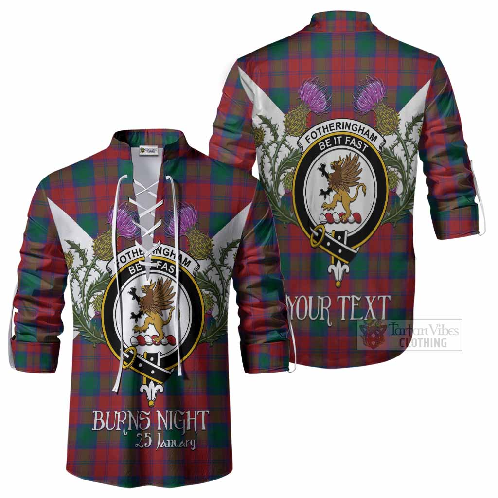 Fotheringham (Fotheringhame) Tartan Family Crest Ghillie Shirt Scottish Burns Night Thistle Floral