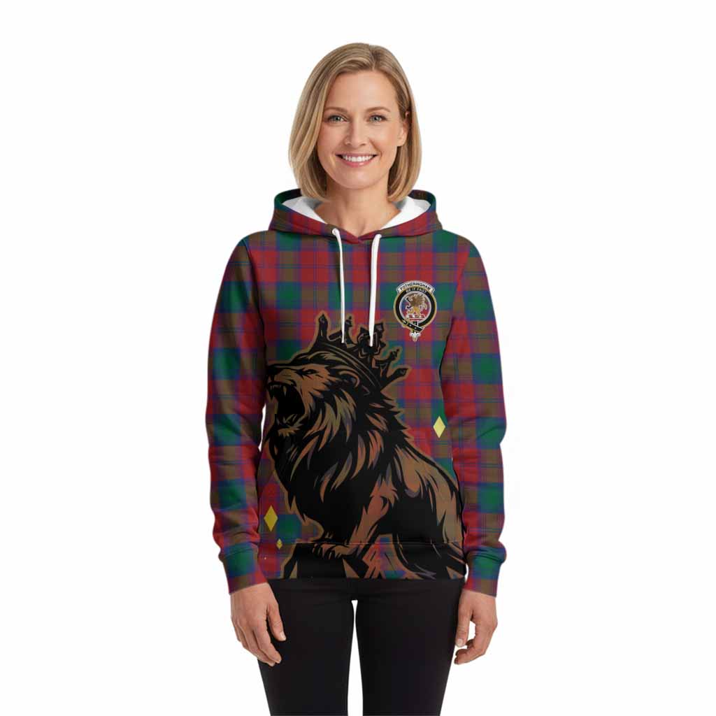 Fotheringham (Fotheringhame) Tartan Family Crest Hoodie Crowned Lion Roaring