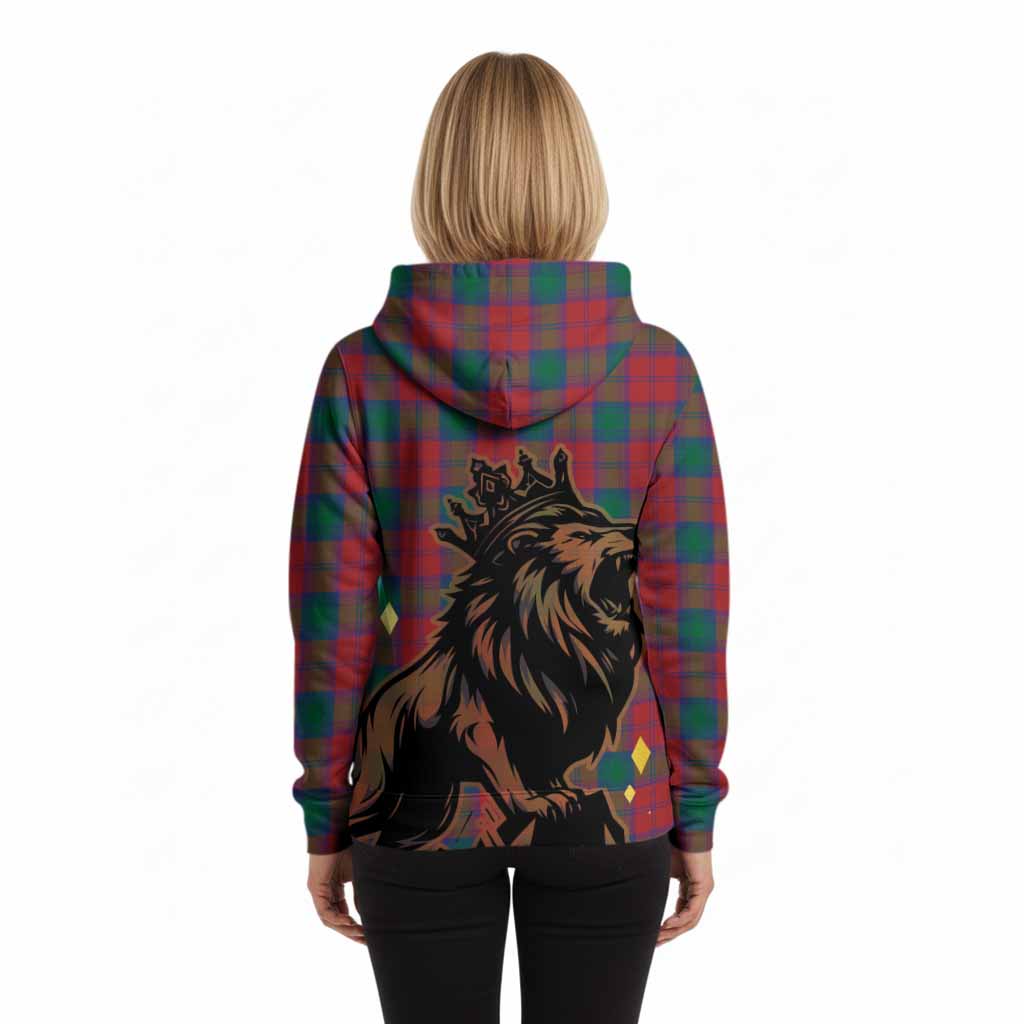 Fotheringham (Fotheringhame) Tartan Family Crest Hoodie Crowned Lion Roaring