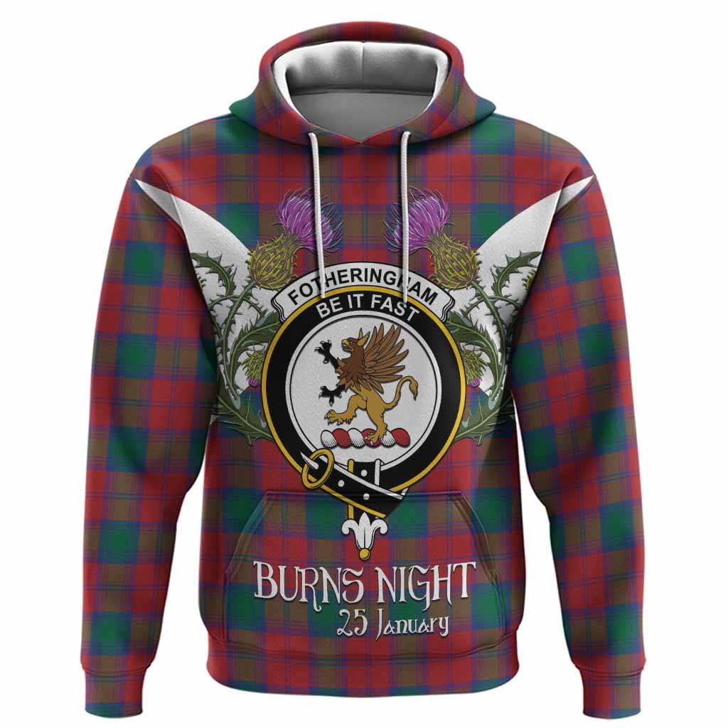 Fotheringham (Fotheringhame) Tartan Family Crest Hoodie Scottish Burns Night Thistle Floral