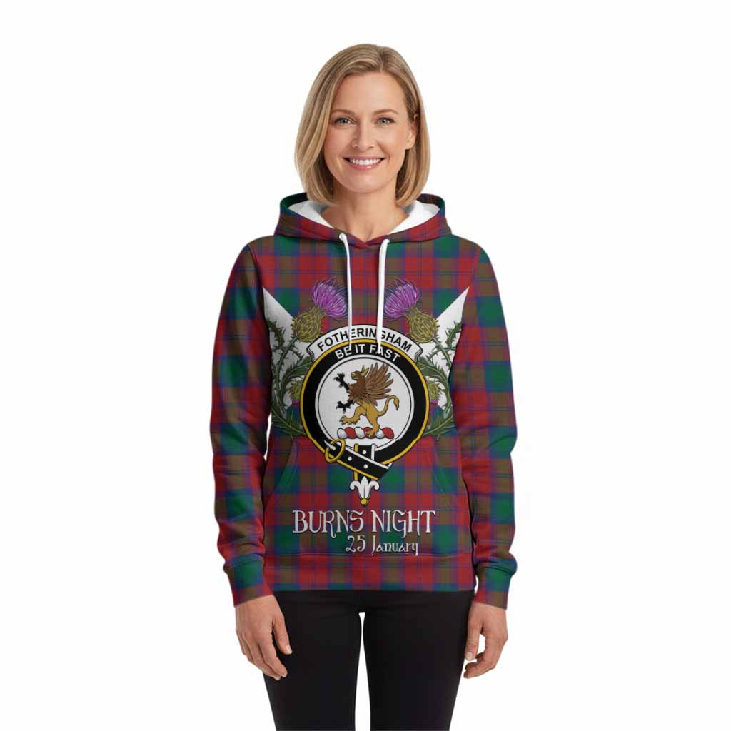 Fotheringham (Fotheringhame) Tartan Family Crest Hoodie Scottish Burns Night Thistle Floral