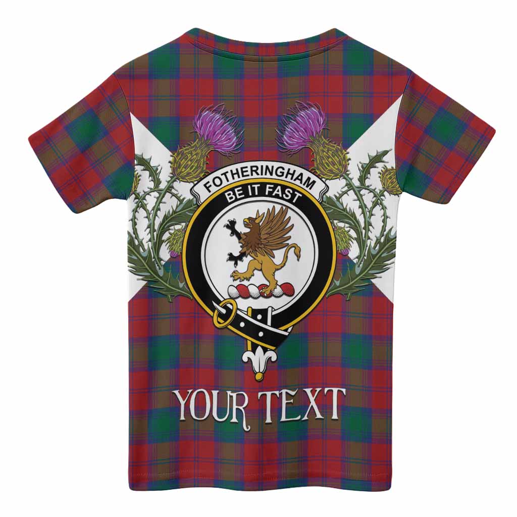 Fotheringham (Fotheringhame) Tartan Family Crest Kid T-shirt Scottish Burns Night Thistle Floral