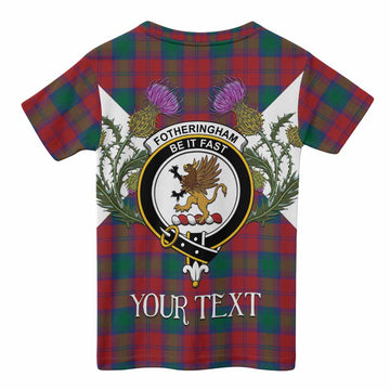 Fotheringham (Fotheringhame) Tartan Family Crest Kid T-shirt Scottish Burns Night Thistle Floral