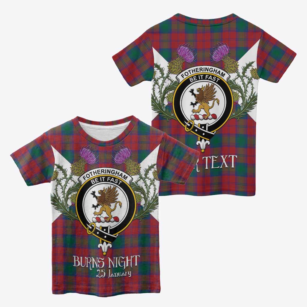 Fotheringham (Fotheringhame) Tartan Family Crest Kid T-shirt Scottish Burns Night Thistle Floral