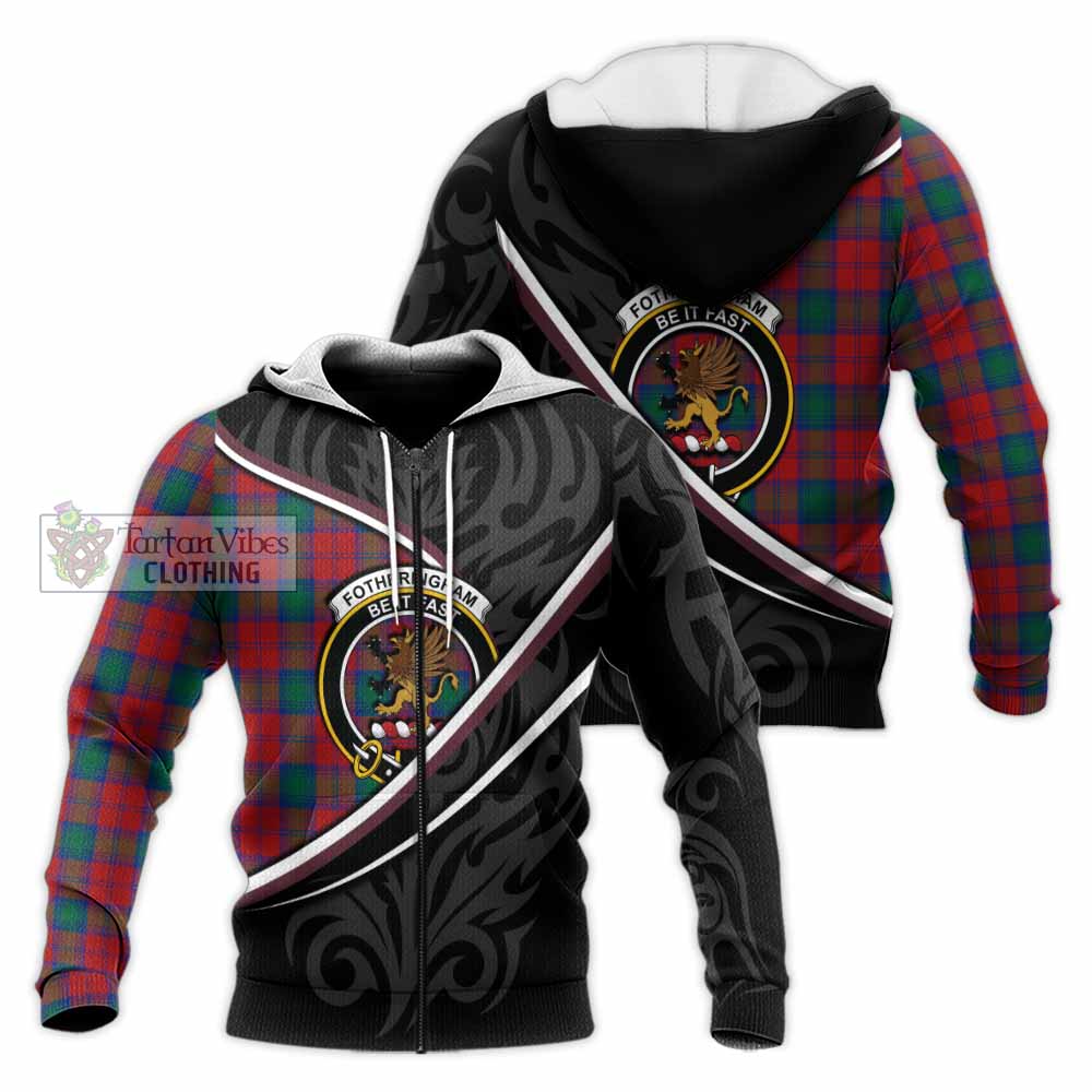Fotheringham (Fotheringhame) Tartan Family Crest Knitted Hoodie Celtic Scottish Thistle Floral - Tartan Vibes Clothing