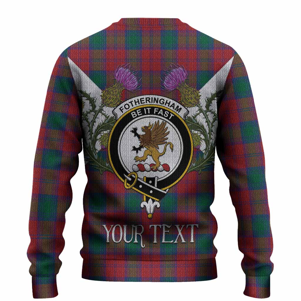 Fotheringham (Fotheringhame) Tartan Family Crest Knitted Sweater Scottish Burns Night Thistle Floral