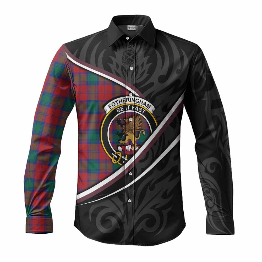 Fotheringham (Fotheringhame) Tartan Family Crest Long Sleeve Button Shirts Celtic Scottish Thistle Floral - Tartan Vibes Clothing